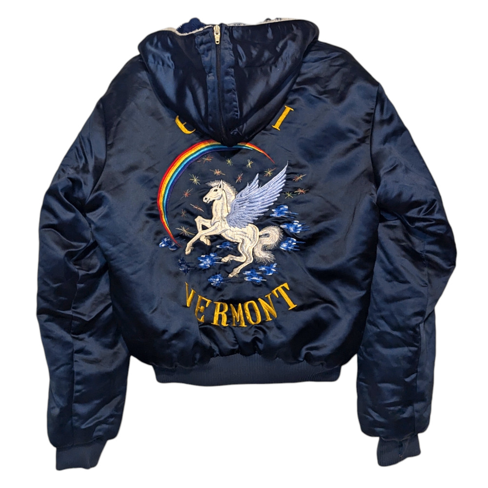 80s Gemini Vermont Pegasus Satin Bomber jacket